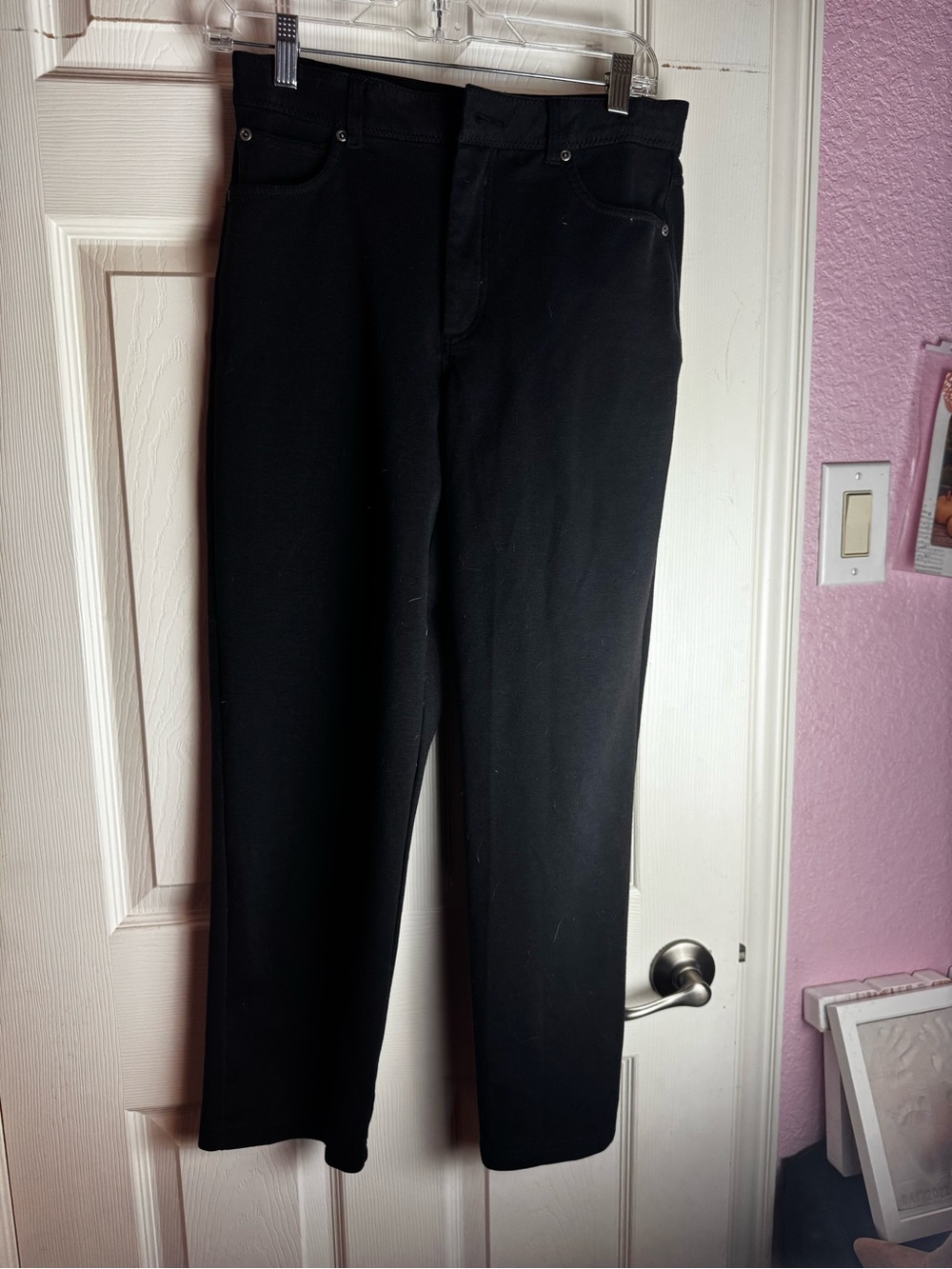 Women black casual stretch slacks  black
